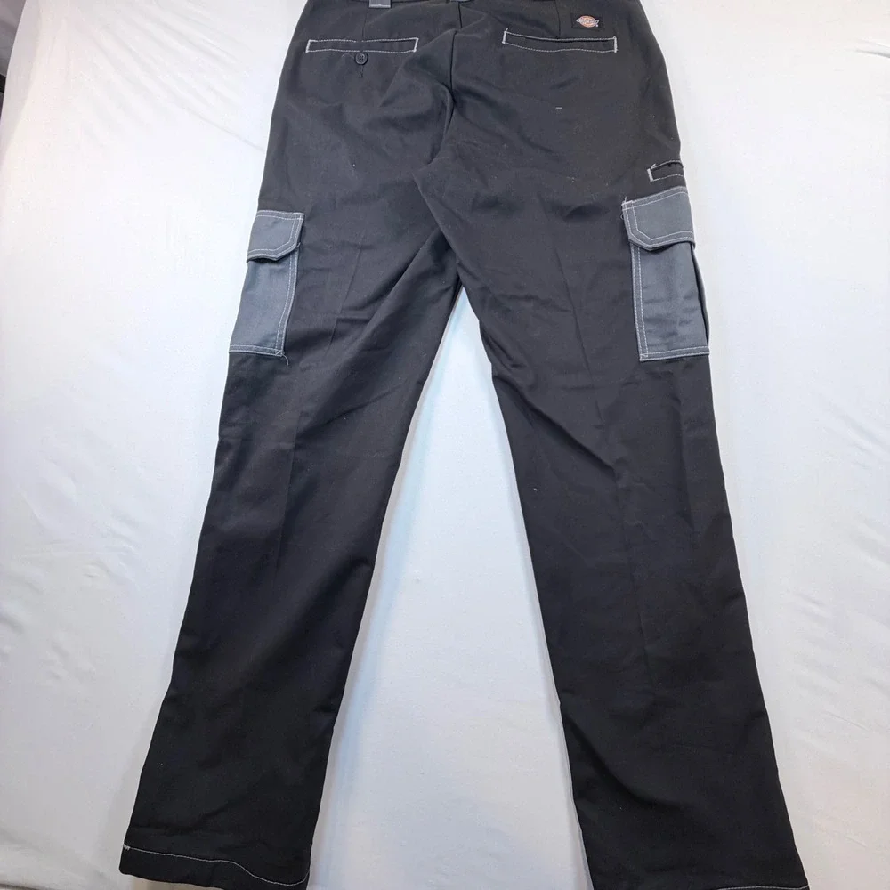 Dickies FLEX Slim Straight Cargo Work Pants Black Gray Utility Mens 33x32